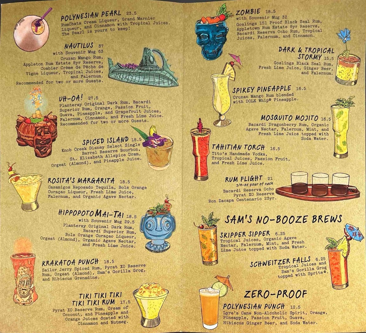 Trader Sam's Grog Grotto Menu - Image 1